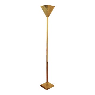 Vintage 1970s Chapman Brass Torchiere Floor Lamp For Sale
