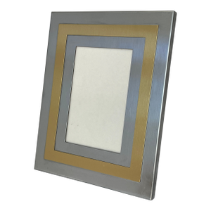 Italian 1970's Steel and Brass Picture Frame