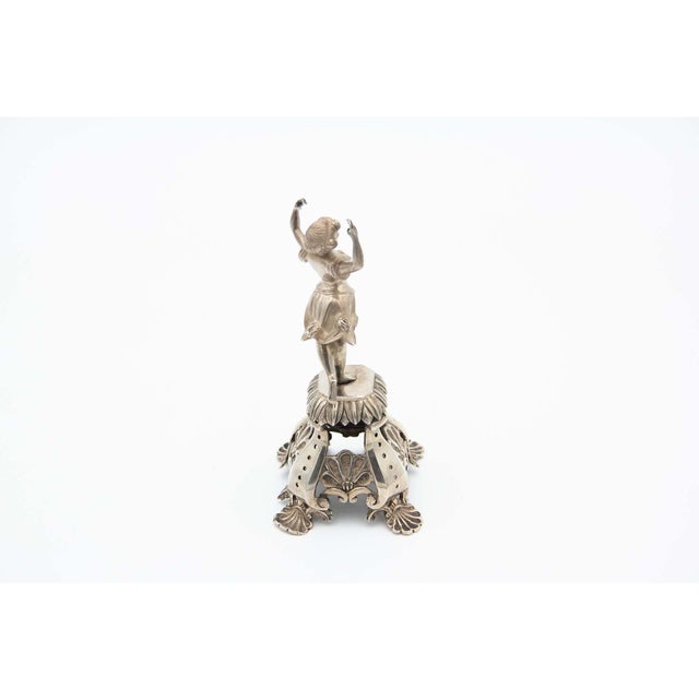 Silver Toothpick Holder with Ballerina on Plinth For Sale - Image 4 of 5