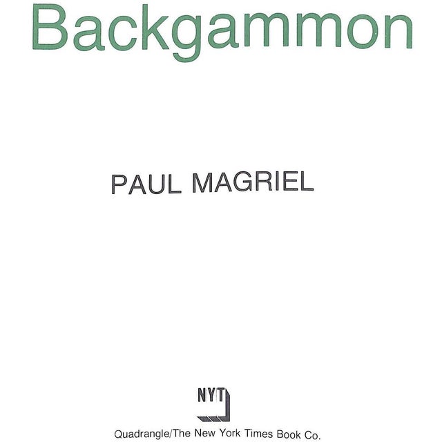 "Backgammon" 1977 Magriel, Paul For Sale - Image 4 of 11