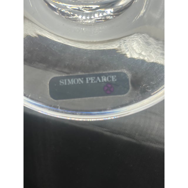 Pair of Simon Pearce Stratton Hand-Blown Air Twist Crystal Pillar Candlesticks, 7" For Sale - Image 10 of 10