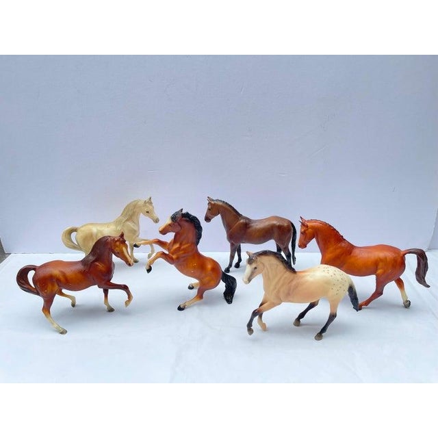 Brown Set of Six Medium Size Vintage Breyer Horses (Box 4) For Sale - Image 8 of 12
