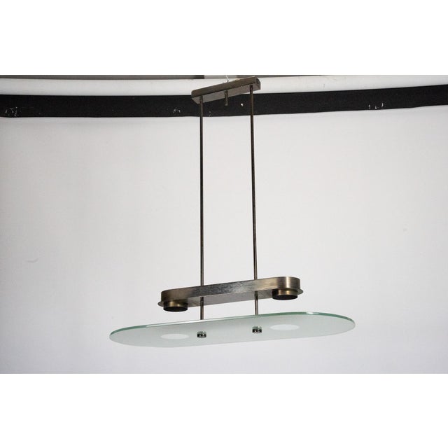 Mid-Century Chandelier in Brass and Glass from Lumi Milano, Italy, 1970s For Sale - Image 11 of 11