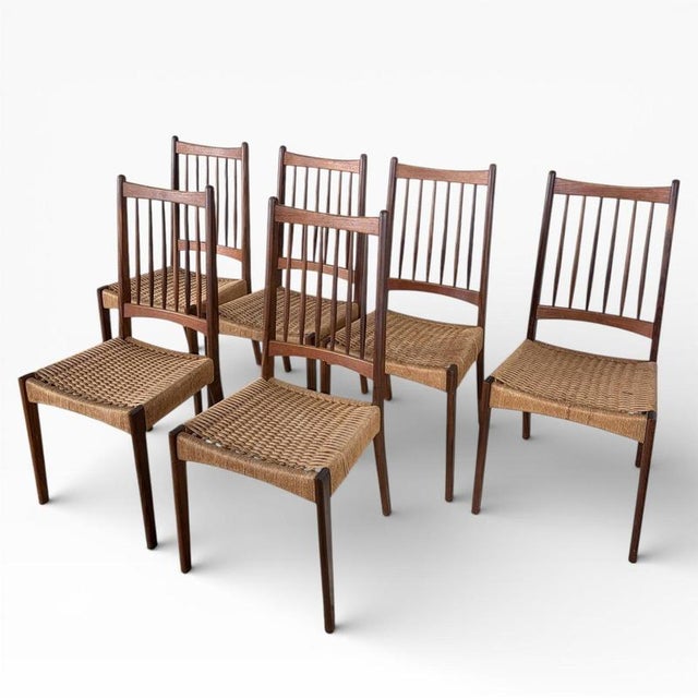 Danish Model MK200 Dining Chairs from Arne Hovmand-Olsen, Set of 6 For Sale - Image 6 of 7