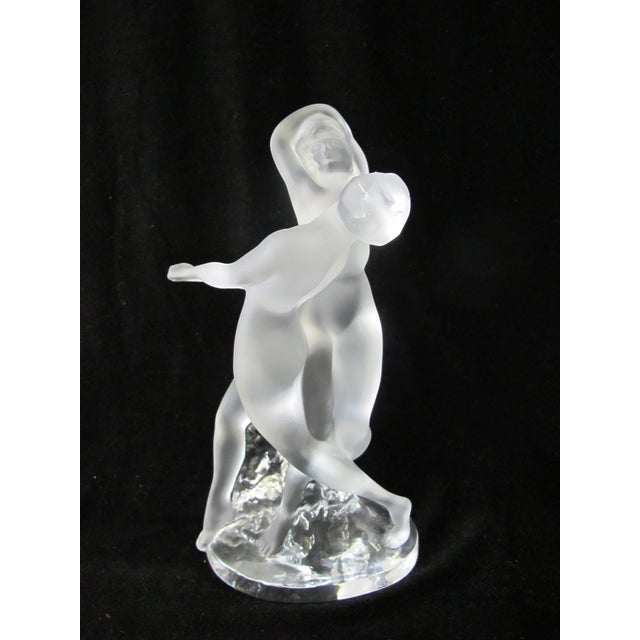 Lalique Lalique Crystal Deux Danseuses Two Nude Female Dancers 10" Art Deco Sculpture For Sale - Image 4 of 17