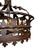 Spanish Revival Rare Antique Cast and Forged Bronzed Iron Chandelier With Flowers For Sale - Image 3 of 7
