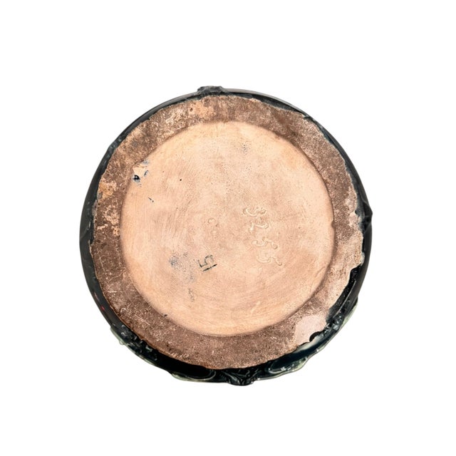 Early 20th Century Art Nouveau Sculpted Floral Majolica Vase For Sale - Image 13 of 13