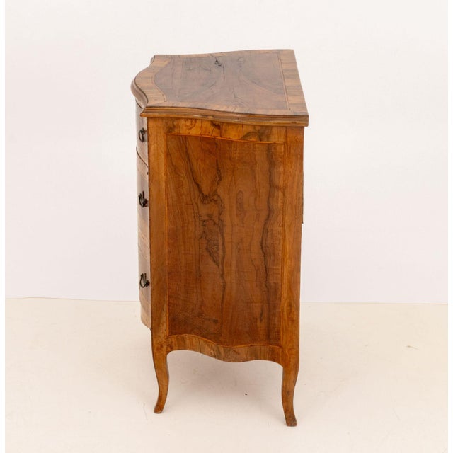 Wood Italian Walnut Serpentine Commode For Sale - Image 7 of 9
