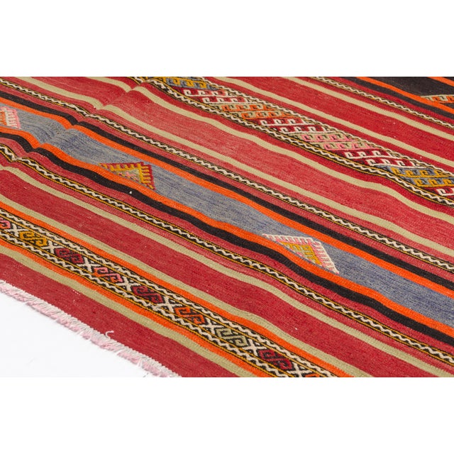 Mid 20th Century Traditional Striped Kilim For Sale - Image 4 of 10