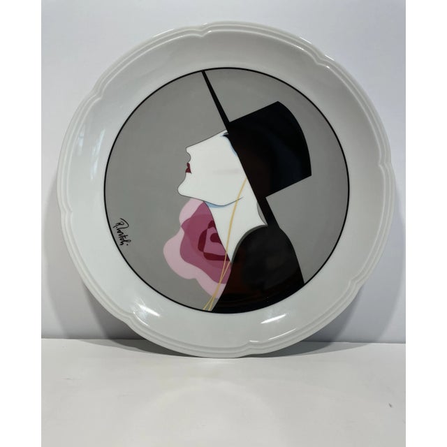 Late 20th Century White Porcelain Art Deco Dinner or Dessert Plates - Set of 4 For Sale - Image 4 of 8