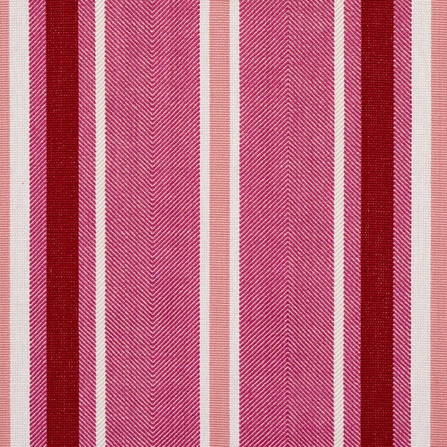 Contemporary Sample - Schumacher Minzer Cotton Stripe Fabric in Pink For Sale - Image 3 of 4