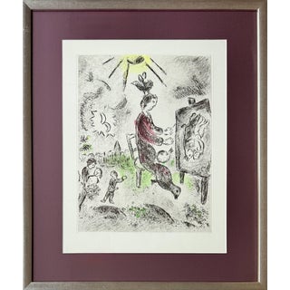 Marc Chagall, Celui qui dit les choses sans rien dire, Planche XVI, 1976, Aquatint Etching, Framed For Sale