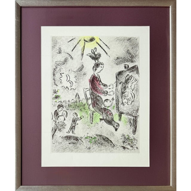 Marc Chagall, Celui qui dit les choses sans rien dire, Planche XVI, 1976, Aquatint Etching, Framed For Sale
