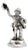 Silver Trumpet Player Waving His Hat on Round Beaded Base For Sale
