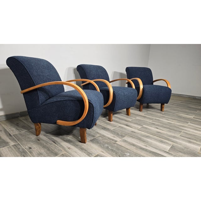 Lounge Chairs by Jindrich Halabala, 1940s, Set of 3 For Sale - Image 15 of 15