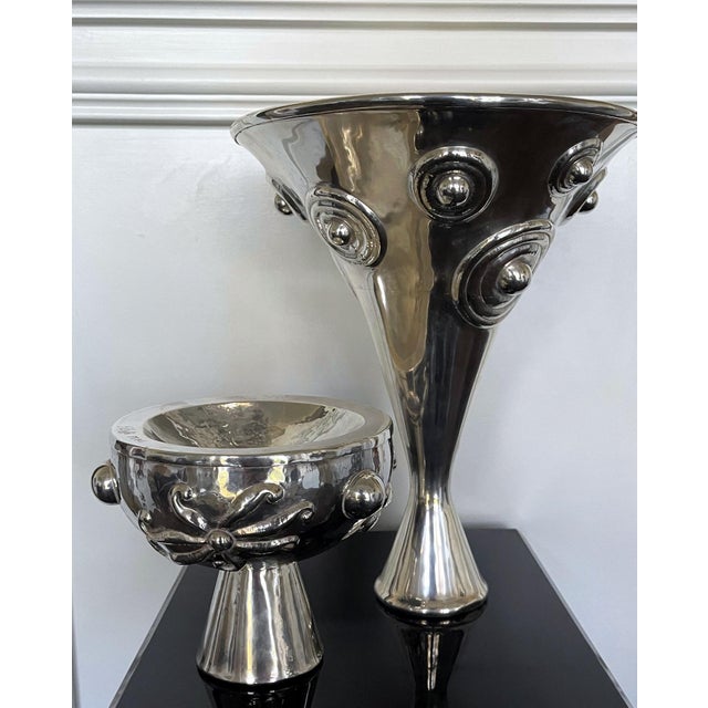1960s Sculptural Silver Center Bowl with Relief Surface Graziella Laffi For Sale - Image 12 of 12