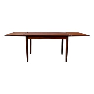 Vintage Scandinavian Teak Dining Table with Spindle Legs and Extendable Leaves, 1970s For Sale