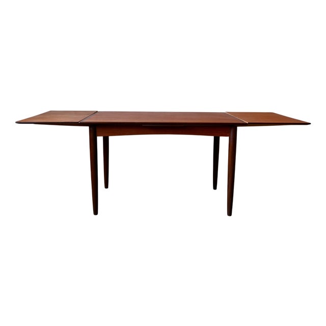 Vintage Scandinavian Teak Dining Table with Spindle Legs and Extendable Leaves, 1970s For Sale