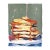 Stacks - Original Gold and Green Abstract Mixed Media Work on Paper by Kellie Newsome For Sale