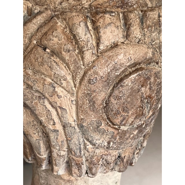 French Indonesia Carved and Painted Wood Female Bust Figure For Sale - Image 10 of 10