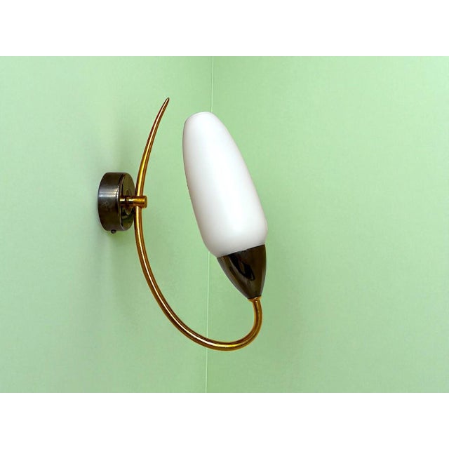 Vintage White Opaline Glass Wall Sconce, 1990s For Sale - Image 12 of 12