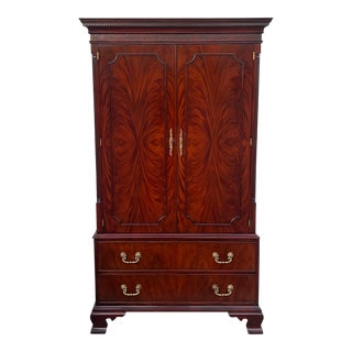 Henkel Harris Flame Mahogany Entertainment Tv Armoire For Sale