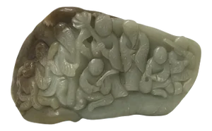 20th Century Carved Jade Boulder of Chinese Immortals