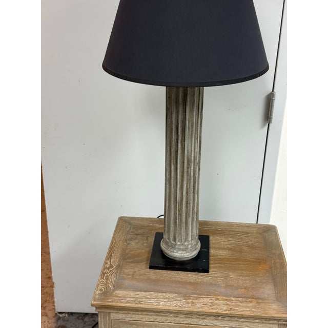 2010s Restoration Hardware 19th Century Zinc Column Table Lamp For Sale - Image 5 of 12