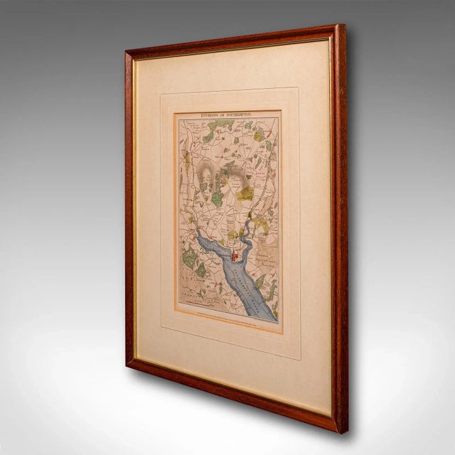 Victorian 1880's Antique Lithography Map For Sale - Image 3 of 12