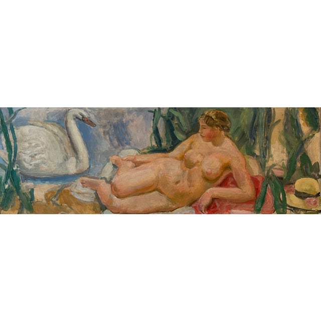 Maurice Barraud, Leda, 1927, Oil on Canvas, Framed For Sale - Image 15 of 15