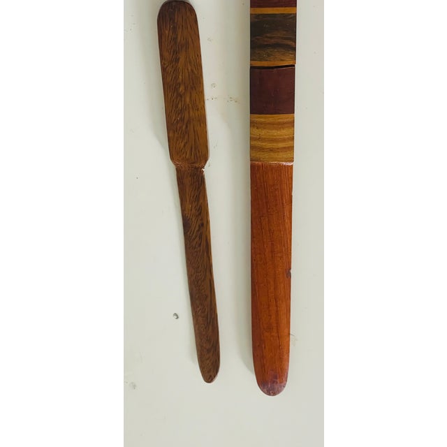Vintage Japanese Wood Letter Openers- Set of 2 For Sale - Image 4 of 5