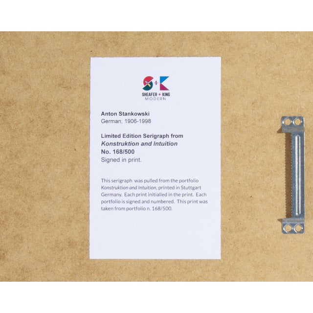 Printmaking Materials 1995 “Konstruktion and Intuition” Serigraph Print by Anton Stankowski For Sale - Image 7 of 7