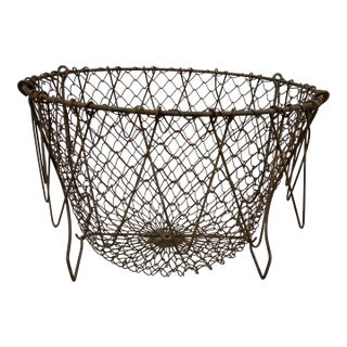 French Wire Collapsible Egg Basket For Sale