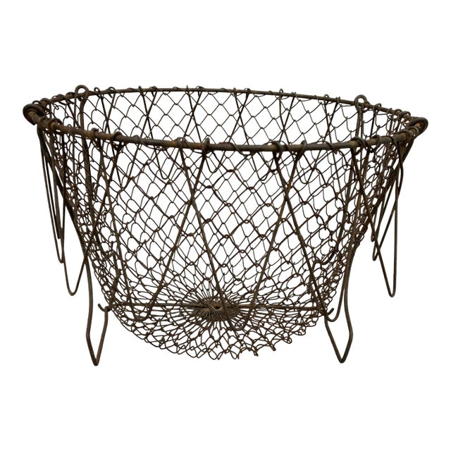 French Wire Collapsible Egg Basket For Sale