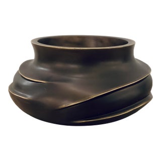 John Richard Modern Bronze Short Surco Vase For Sale