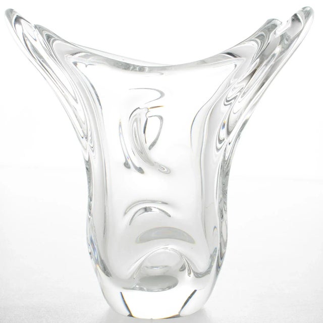 1950s Val St Lambert Mid-Century Modernist Crystal Vase For Sale - Image 5 of 9