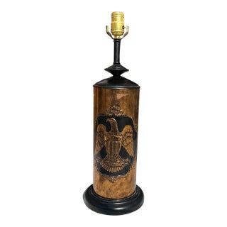 1970s Black and Brass Eagle Lamp For Sale