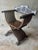 Vintage Renaissance Revival Savonarola Chair in Carved Walnut For Sale In Miami - Image 6 of 9