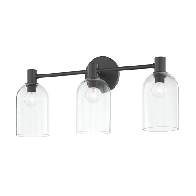 Drawing inspiration from antique glass bottles, a cloche-like shade in clear glass showcases a single bulb nested at the...