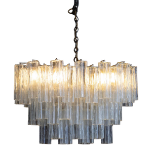 Italian Mid-Century "Tronchi" Glass Chandelier, Made in Murano