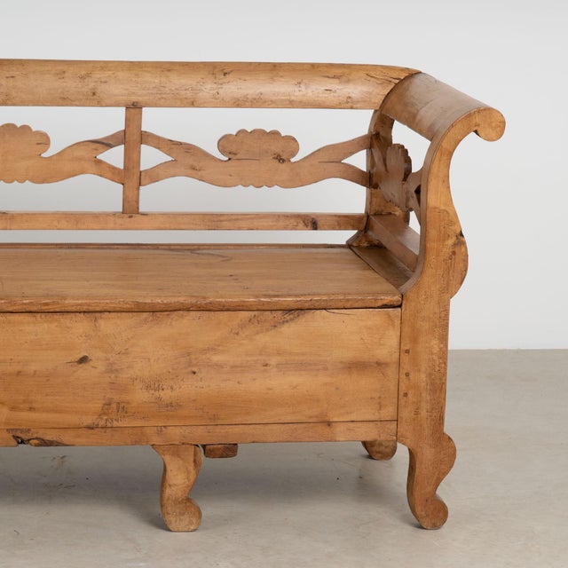 19th Century Swedish Pine Bench With Storage For Sale - Image 13 of 18