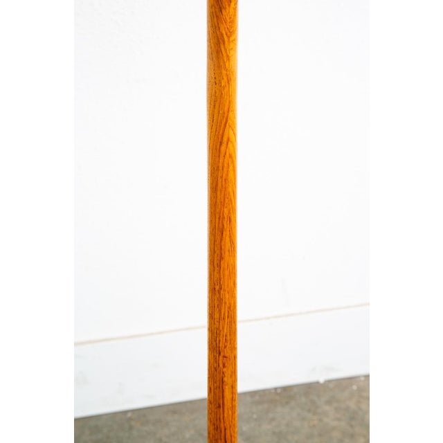 Wood Mid Century Modern Floor Lamp Shade Solid Oak Pleated Shade Danish Vintage Round For Sale - Image 7 of 9