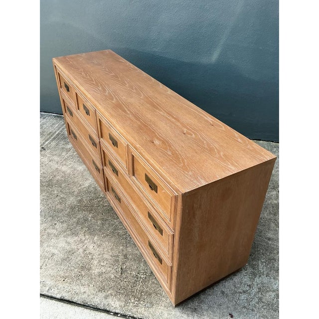 Mid 20th Century Vintage Brass Handle Campaign Dresser For Sale - Image 5 of 12