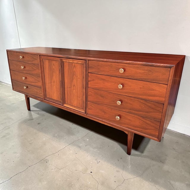 Mid-Century Modern Walnut Dresser by Kipp Stewart for Drexel's Declaration Line, 1960's For Sale - Image 3 of 9