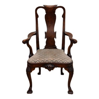 Queen Anne Revival Walnut Armchair, 1880 For Sale