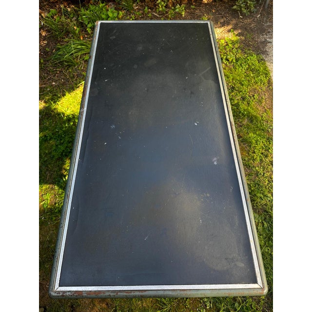 Vintage Industrial Desk in Green Metal, 1950s For Sale - Image 15 of 18