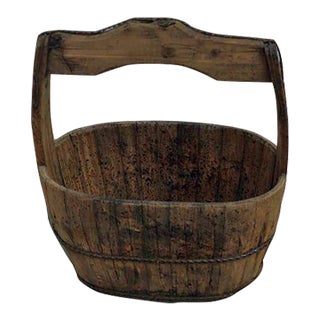 Oval Shaped Vintage Chinese Water Basket For Sale