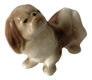 Vintage Japanese Porcelain Figurine Dog Pekingese 3”