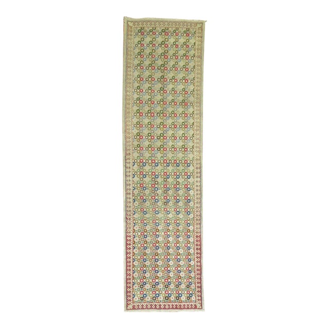 Art Deco Vintage Turkish Runner - 3' x 10'4" For Sale