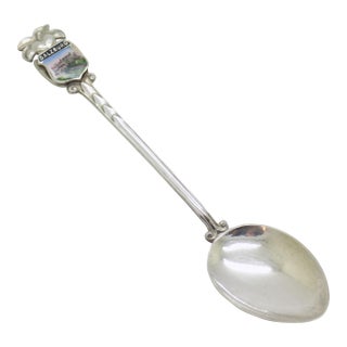 Vintage Austrian Handmade Genuine Silver Souvenir Collector Spoon Salzburg For Sale